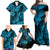 Hawaii Pineapple Family Matching Off Shoulder Maxi Dress and Hawaiian Shirt Polynesian Pattern Sky Blue Version LT01 - Polynesian Pride