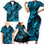 Hawaii Pineapple Family Matching Short Sleeve Bodycon Dress and Hawaiian Shirt Polynesian Pattern Sky Blue Version LT01 - Polynesian Pride