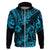 Hawaii Pineapple Hoodie Polynesian Pattern Sky Blue Version LT01 Zip Hoodie Blue - Polynesian Pride