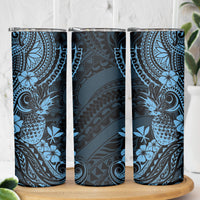Hawaii Pineapple Skinny Tumbler Polynesian Pattern Sky Blue Version LT01 - Polynesian Pride