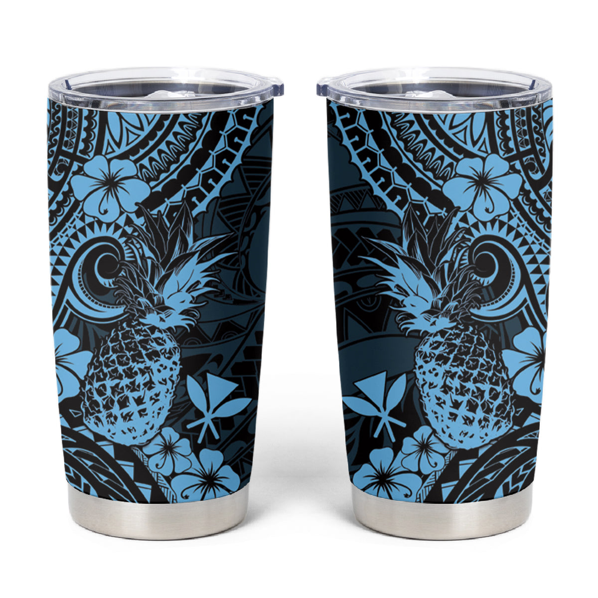 Hawaii Pineapple Tumbler Cup Polynesian Pattern Sky Blue Version LT01 Blue - Polynesian Pride