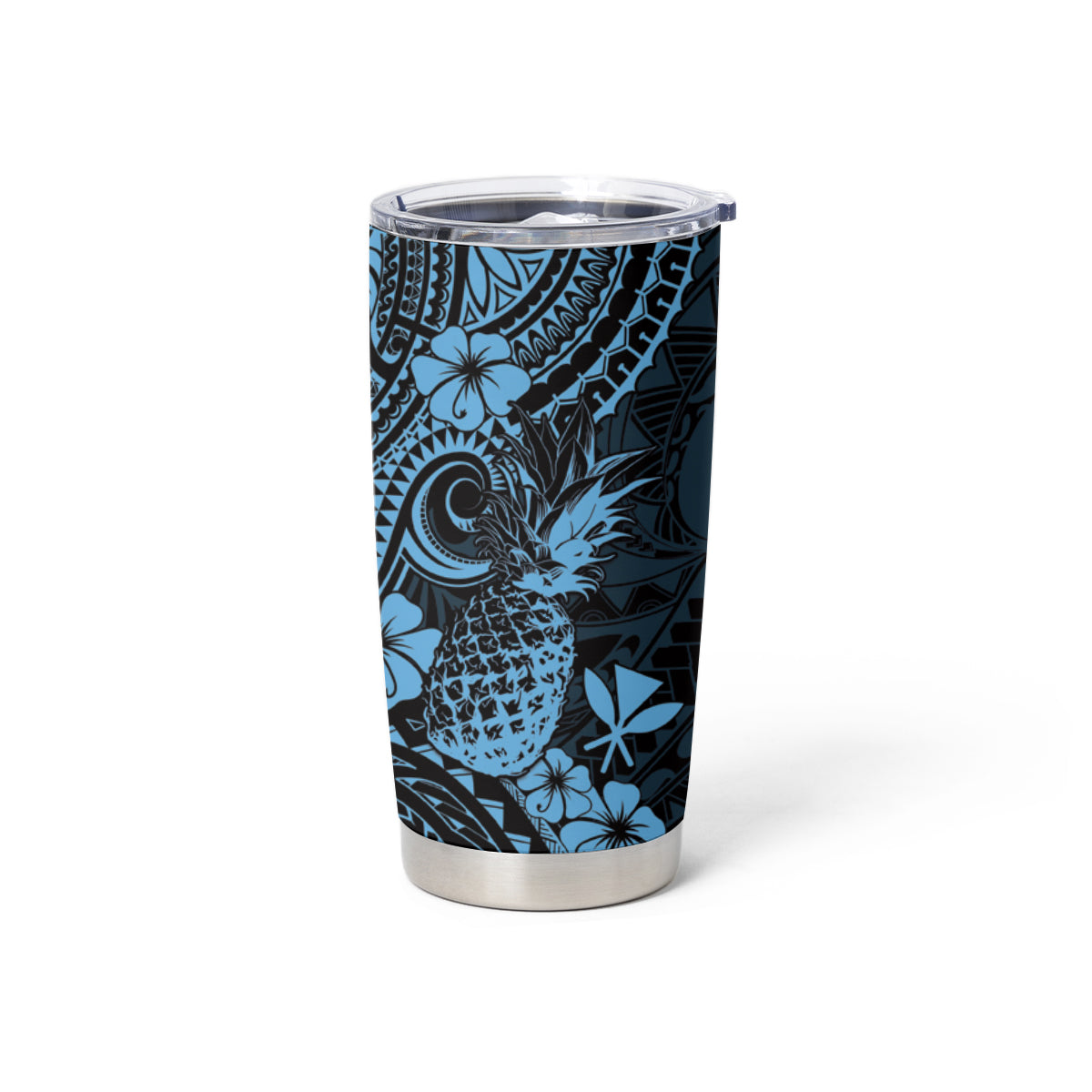 Hawaii Pineapple Tumbler Cup Polynesian Pattern Sky Blue Version LT01 - Polynesian Pride