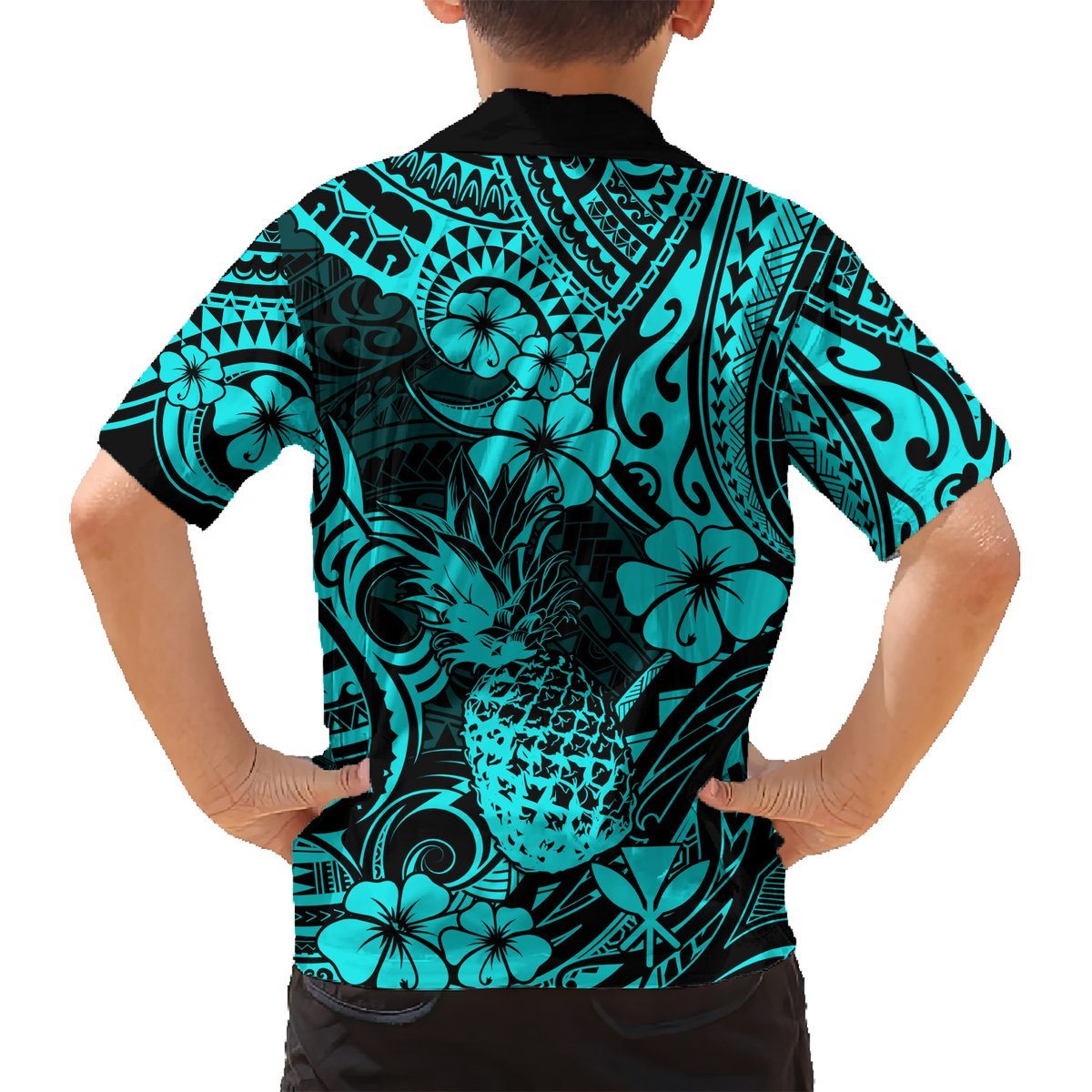 Hawaii Pineapple Hawaiian Shirt Polynesian Pattern Turquoise Version LT01 - Polynesian Pride