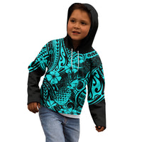 Hawaii Pineapple Kid Hoodie Polynesian Pattern Turquoise Version LT01 - Polynesian Pride