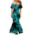 Hawaii Pineapple Mermaid Dress Polynesian Pattern Turquoise Version LT01 - Polynesian Pride