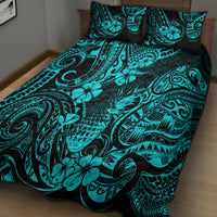 Hawaii Pineapple Quilt Bed Set Polynesian Pattern Turquoise Version LT01 - Polynesian Pride