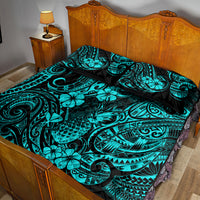 Hawaii Pineapple Quilt Bed Set Polynesian Pattern Turquoise Version LT01 - Polynesian Pride