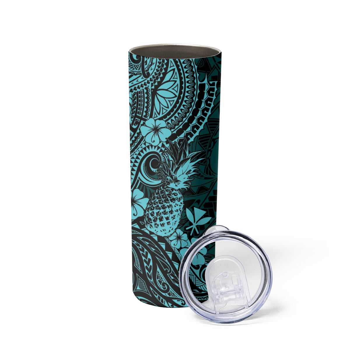 Hawaii Pineapple Skinny Tumbler Polynesian Pattern Turquoise Version LT01 - Polynesian Pride