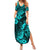 Hawaii Pineapple Summer Maxi Dress Polynesian Pattern Turquoise Version LT01 Women Turquoise - Polynesian Pride