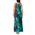 Hawaii Pineapple Tank Maxi Dress Polynesian Pattern Turquoise Version LT01 - Polynesian Pride