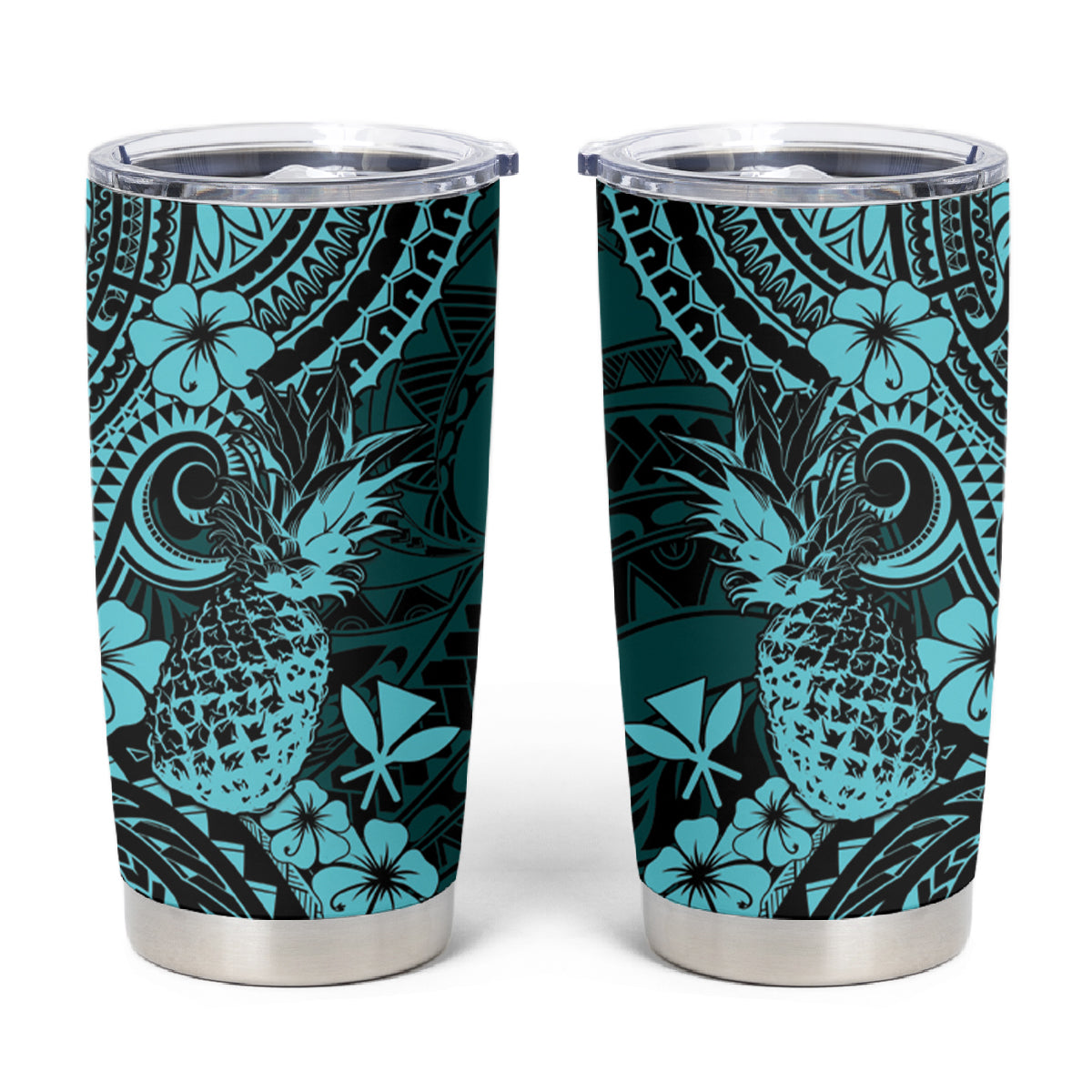 Hawaii Pineapple Tumbler Cup Polynesian Pattern Turquoise Version LT01 Turquoise - Polynesian Pride