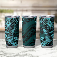 Hawaii Pineapple Tumbler Cup Polynesian Pattern Turquoise Version LT01 - Polynesian Pride