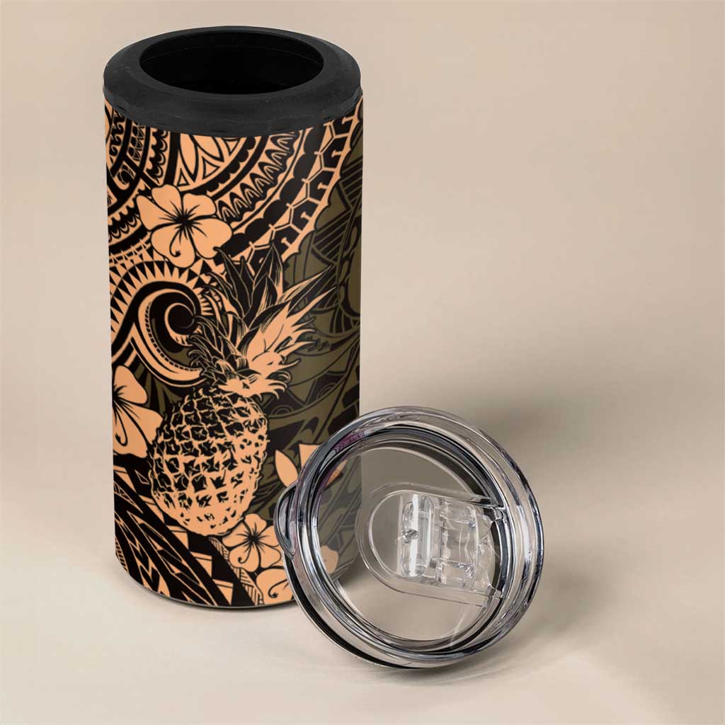 Hawaii Pineapple 4 in 1 Can Cooler Tumbler Polynesian Pattern Yellow Version LT01 - Polynesian Pride