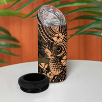 Hawaii Pineapple 4 in 1 Can Cooler Tumbler Polynesian Pattern Yellow Version LT01 - Polynesian Pride
