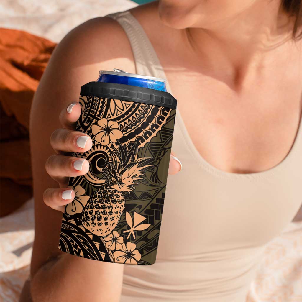 Hawaii Pineapple 4 in 1 Can Cooler Tumbler Polynesian Pattern Yellow Version LT01 - Polynesian Pride