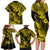 Hawaii Pineapple Family Matching Long Sleeve Bodycon Dress and Hawaiian Shirt Polynesian Pattern Yellow Version LT01 - Polynesian Pride