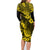 Hawaii Pineapple Family Matching Long Sleeve Bodycon Dress and Hawaiian Shirt Polynesian Pattern Yellow Version LT01 - Polynesian Pride