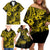 Hawaii Pineapple Family Matching Off Shoulder Short Dress and Hawaiian Shirt Polynesian Pattern Yellow Version LT01 - Polynesian Pride