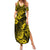 Hawaii Pineapple Family Matching Summer Maxi Dress and Hawaiian Shirt Polynesian Pattern Yellow Version LT01 Mom's Dress Yellow - Polynesian Pride