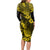 Hawaii Pineapple Long Sleeve Bodycon Dress Polynesian Pattern Yellow Version LT01 - Polynesian Pride