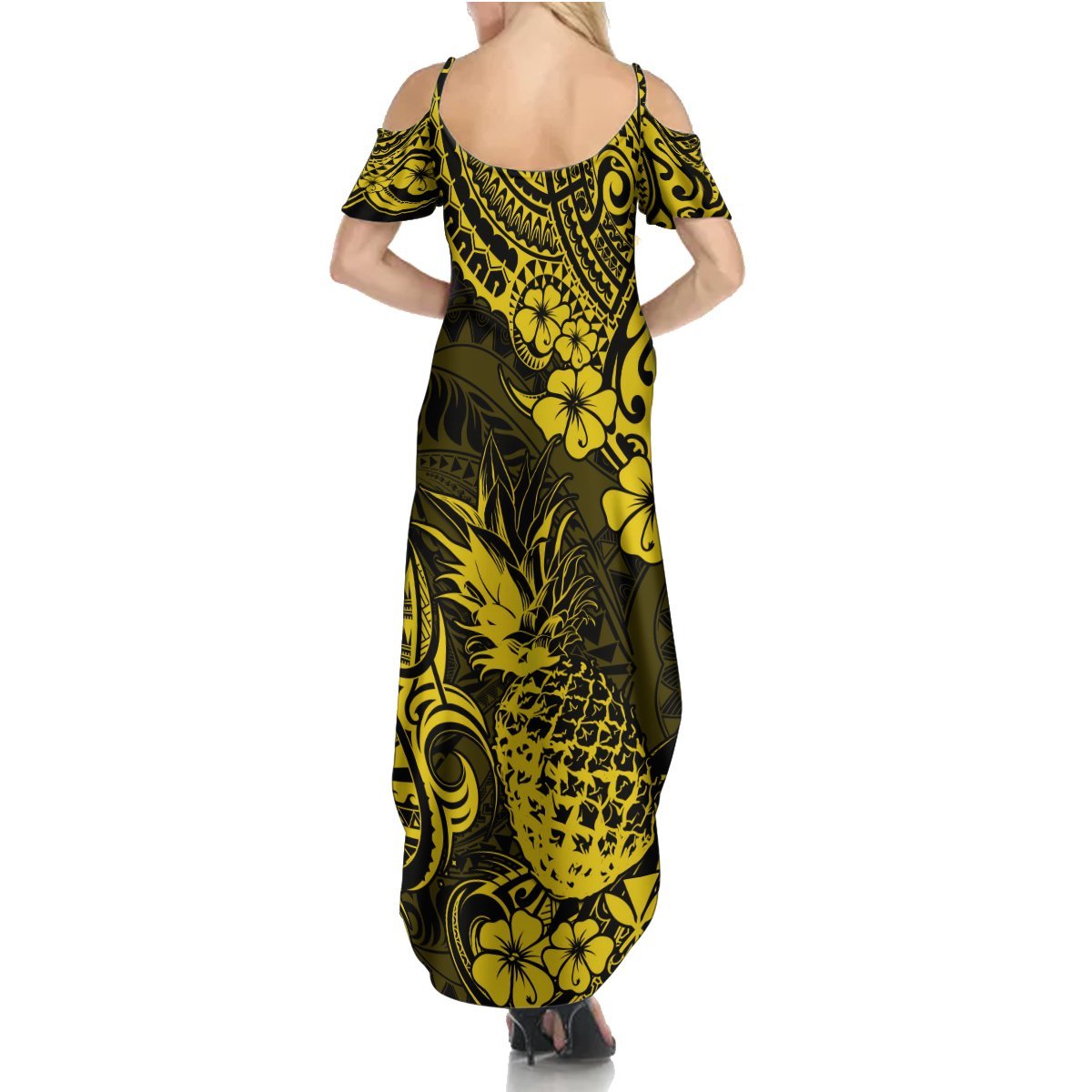 Hawaii Pineapple Summer Maxi Dress Polynesian Pattern Yellow Version LT01 - Polynesian Pride