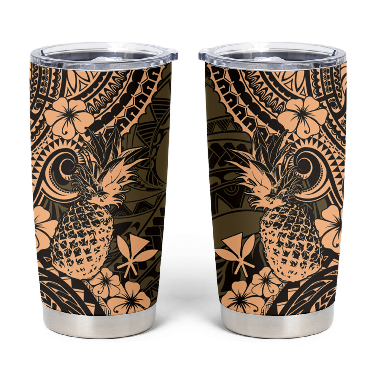 Hawaii Pineapple Tumbler Cup Polynesian Pattern Yellow Version LT01 Yellow - Polynesian Pride
