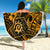 Hawaii Shaka Sign Beach Blanket With Polynesian Hibiscus Gold Unique LT01 - Wonder Print Shop