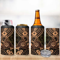 Hawaii Shaka Sign 4 in 1 Can Cooler Tumbler With Polynesian Hibiscus Gold Unique LT01 - Polynesian Pride