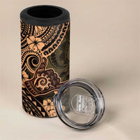 Hawaii Shaka Sign 4 in 1 Can Cooler Tumbler With Polynesian Hibiscus Gold Unique LT01 - Polynesian Pride