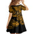 Hawaii Shaka Sign Family Matching Long Sleeve Bodycon Dress and Hawaiian Shirt With Polynesian Hibiscus Gold Unique LT01 - Polynesian Pride