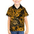 Hawaii Shaka Sign Family Matching Long Sleeve Bodycon Dress and Hawaiian Shirt With Polynesian Hibiscus Gold Unique LT01 Son's Shirt Gold - Polynesian Pride