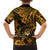 Hawaii Shaka Sign Family Matching Off Shoulder Maxi Dress and Hawaiian Shirt With Polynesian Hibiscus Gold Unique LT01 - Polynesian Pride