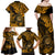 Hawaii Shaka Sign Family Matching Off Shoulder Maxi Dress and Hawaiian Shirt With Polynesian Hibiscus Gold Unique LT01 - Polynesian Pride