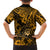 Hawaii Shaka Sign Family Matching Short Sleeve Bodycon Dress and Hawaiian Shirt With Polynesian Hibiscus Gold Unique LT01 - Polynesian Pride