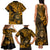 Hawaii Shaka Sign Family Matching Tank Maxi Dress and Hawaiian Shirt With Polynesian Hibiscus Gold Unique LT01 - Polynesian Pride