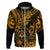 Hawaii Shaka Sign Hoodie With Polynesian Hibiscus Gold Unique LT01 Zip Hoodie Gold - Polynesian Pride