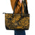 Hawaii Shaka Sign Leather Tote Bag With Polynesian Hibiscus Gold Unique LT01 - Polynesian Pride