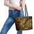 Hawaii Shaka Sign Leather Tote Bag With Polynesian Hibiscus Gold Unique LT01 - Polynesian Pride