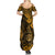 Hawaii Shaka Sign Summer Maxi Dress With Polynesian Hibiscus Gold Unique LT01 - Polynesian Pride