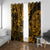 Hawaii Shaka Sign Window Curtain With Polynesian Hibiscus Gold Unique LT01 Grommets Gold - Polynesian Pride