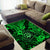 Hawaii Shaka Sign Area Rug With Polynesian Hibiscus Green Unique LT01 - Polynesian Pride