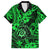 Hawaii Shaka Sign Family Matching Long Sleeve Bodycon Dress and Hawaiian Shirt With Polynesian Hibiscus Green Unique LT01 Dad's Shirt - Short Sleeve Green - Polynesian Pride