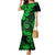 Hawaii Shaka Sign Family Matching Mermaid Dress and Hawaiian Shirt With Polynesian Hibiscus Green Unique LT01 Mom's Dress Green - Polynesian Pride