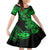 Hawaii Shaka Sign Family Matching Off Shoulder Long Sleeve Dress and Hawaiian Shirt With Polynesian Hibiscus Green Unique LT01 Daughter's Dress Green - Polynesian Pride