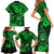 Hawaii Shaka Sign Family Matching Short Sleeve Bodycon Dress and Hawaiian Shirt With Polynesian Hibiscus Green Unique LT01 - Polynesian Pride