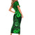 Hawaii Shaka Sign Family Matching Short Sleeve Bodycon Dress and Hawaiian Shirt With Polynesian Hibiscus Green Unique LT01 - Polynesian Pride