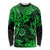 Hawaii Shaka Sign Long Sleeve Shirt With Polynesian Hibiscus Green Unique LT01 Unisex Green - Polynesian Pride