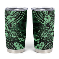 Hawaii Shaka Sign Tumbler Cup With Polynesian Hibiscus Green Unique LT01 Green - Polynesian Pride