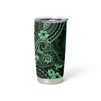 Hawaii Shaka Sign Tumbler Cup With Polynesian Hibiscus Green Unique LT01 - Polynesian Pride