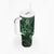 Hawaii Shaka Sign Tumbler With Handle With Polynesian Hibiscus Green Unique